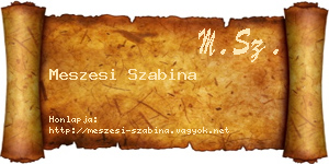 Meszesi Szabina névjegykártya